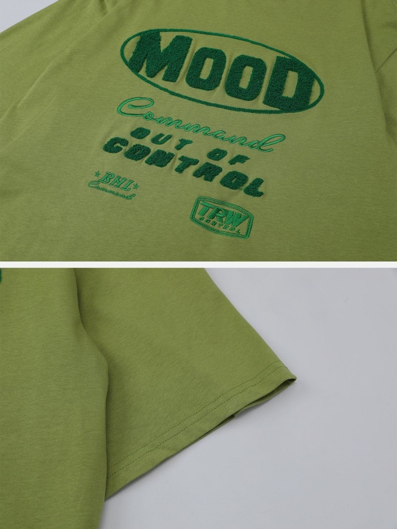 T Shirts Aelfric Eden Towel Embroidery Letter Embroidery Tee Vert | LHM-75275153